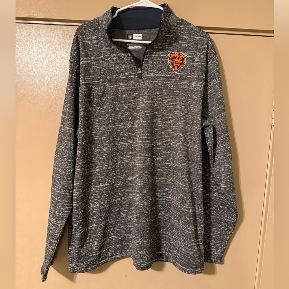 Chicago Bears Men’s XL Quarter Zip Fleece Pullover With Pockets